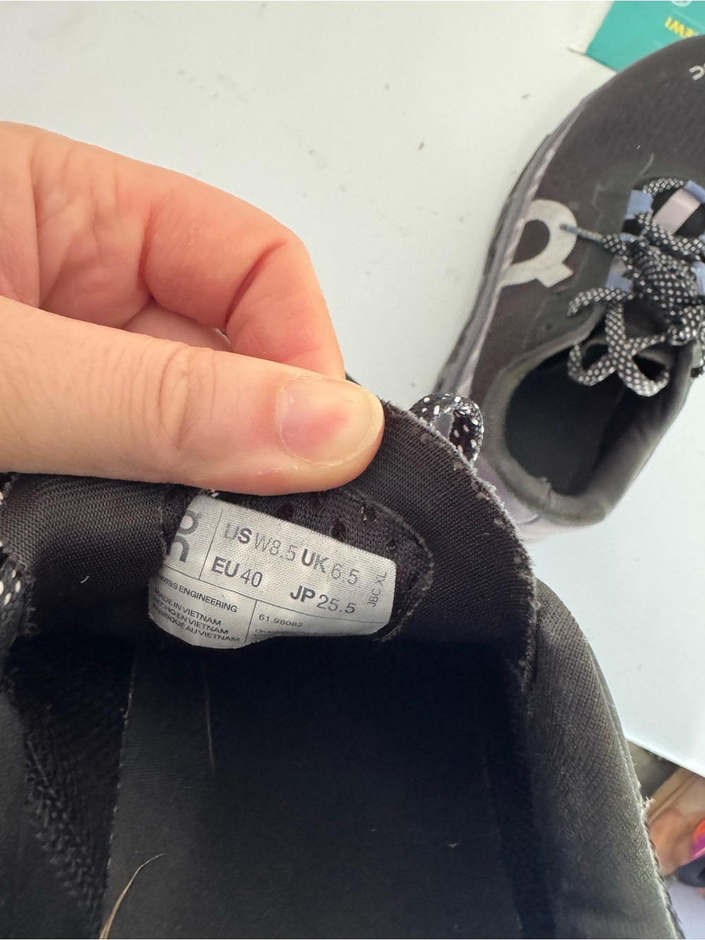 On Cloud Monster Athletic Running Shoes in Black and Blue - Picture 4 of 4